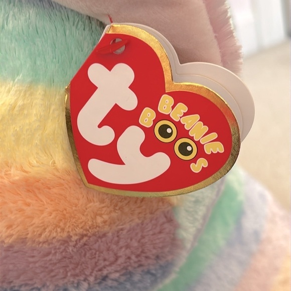 Brand New Ty Beanie Boo Large 16" Rainbow Unicorn Cat Plush Stuffed Animal Toy - Picture 13 of 15